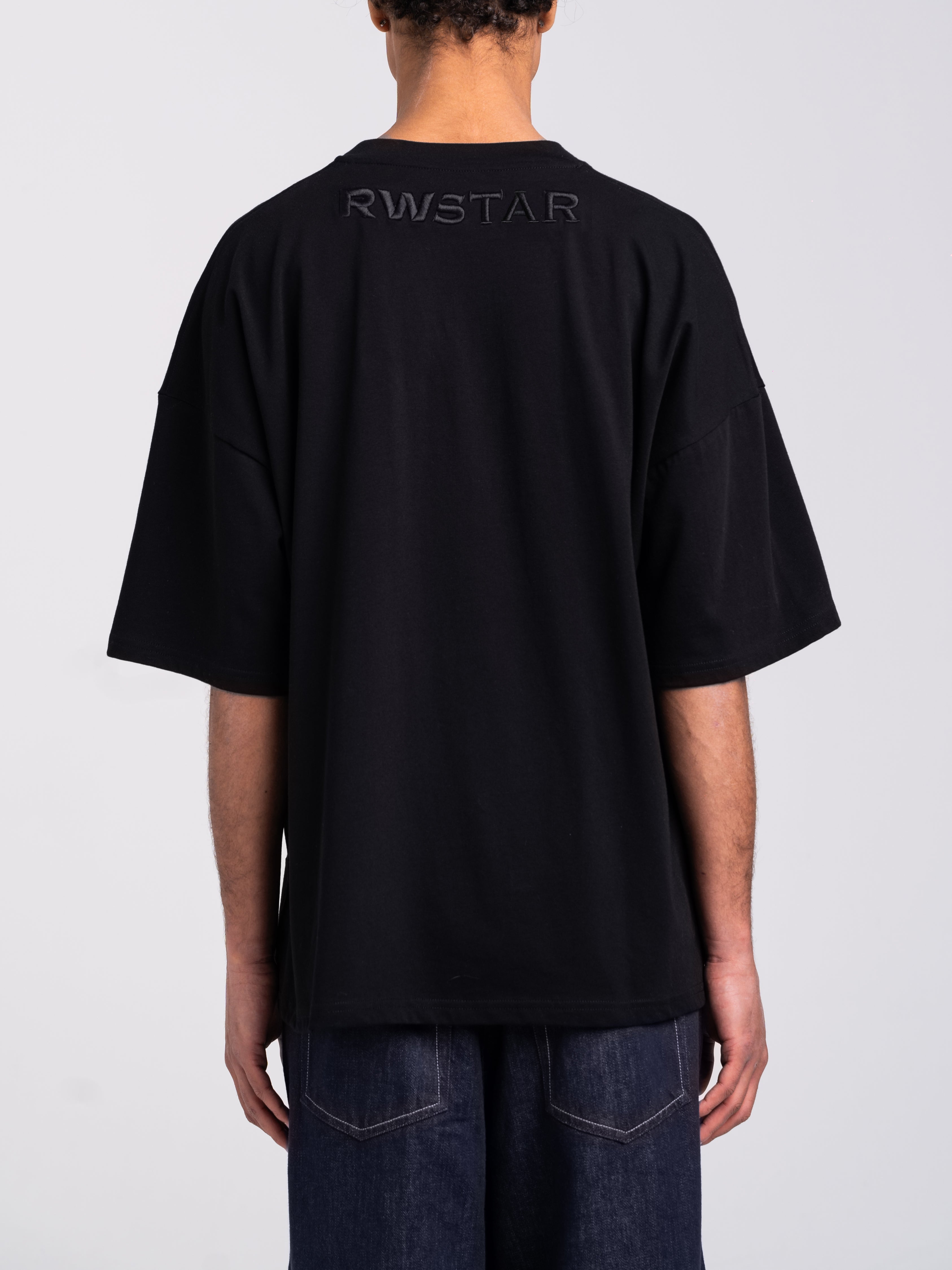 RAWSTAR Antares Astra Stellar T-Shirt in black – back view, showcasing premium Italian craftsmanship and minimal design.