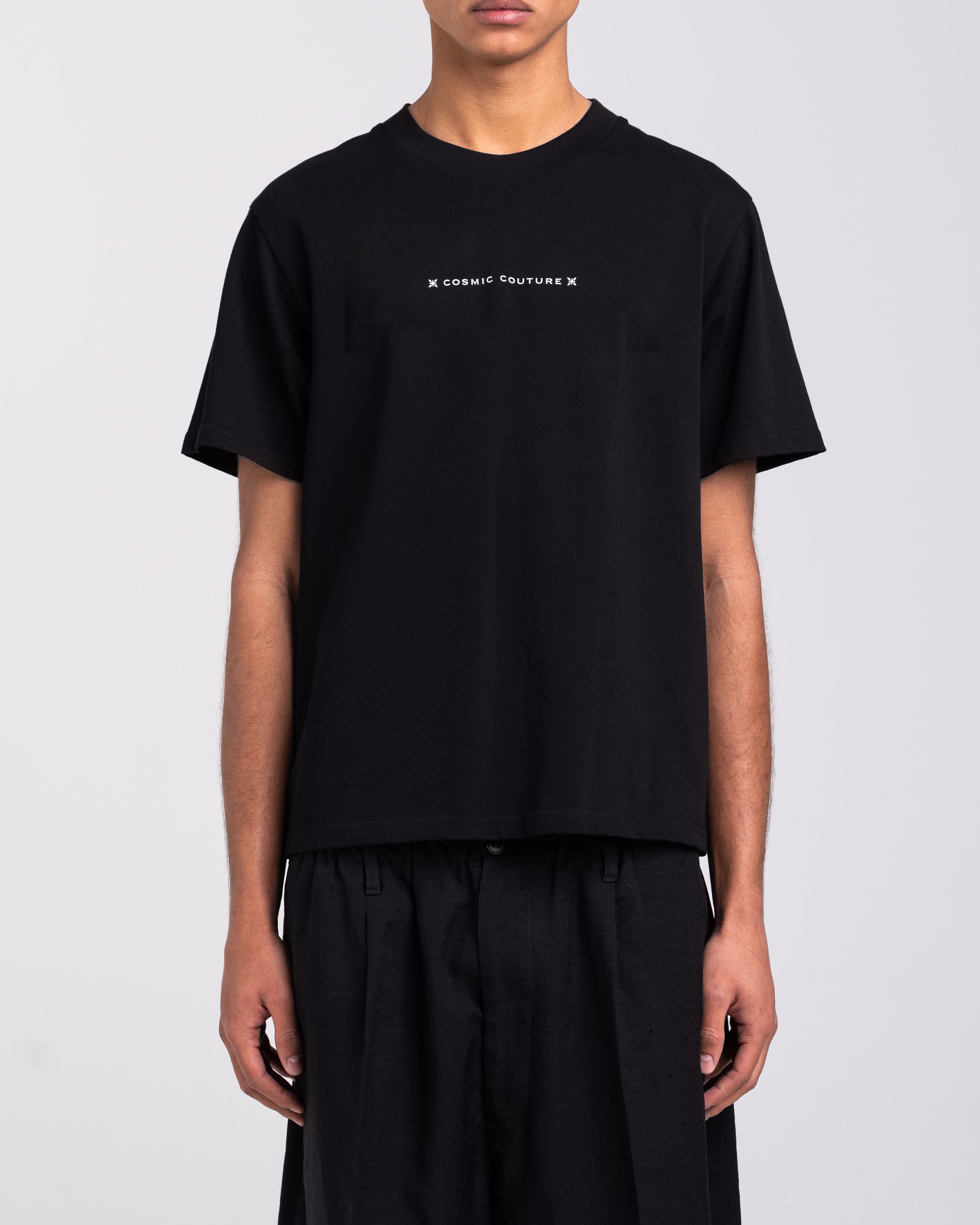 RAWSTAR Antares Cosmic Couture T-Shirt in black – luxury streetwear made in Italy, limited edition oversized fit.