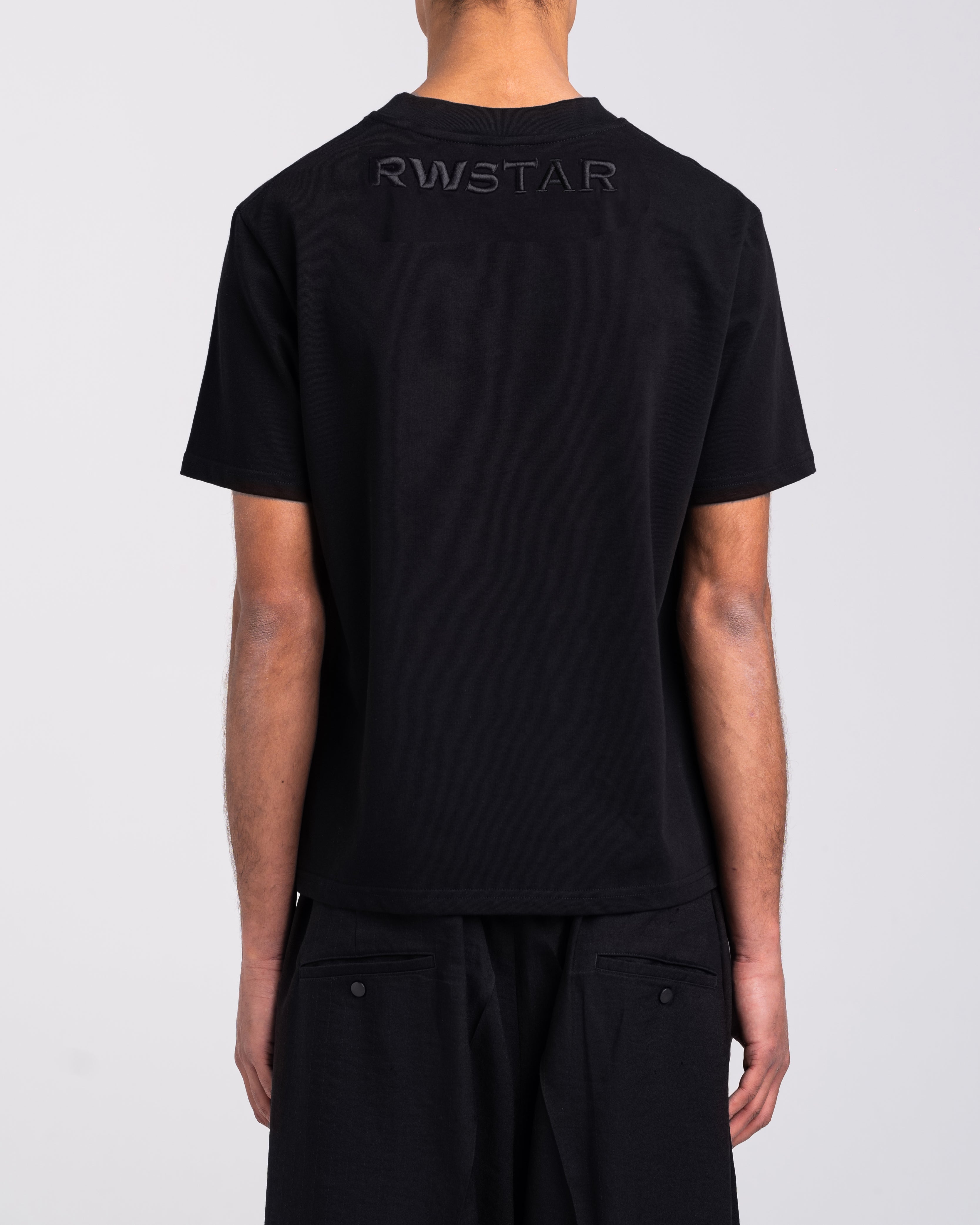 RAWSTAR Antares Cosmic Couture T-Shirt side view – oversized silhouette, luxury streetwear.
