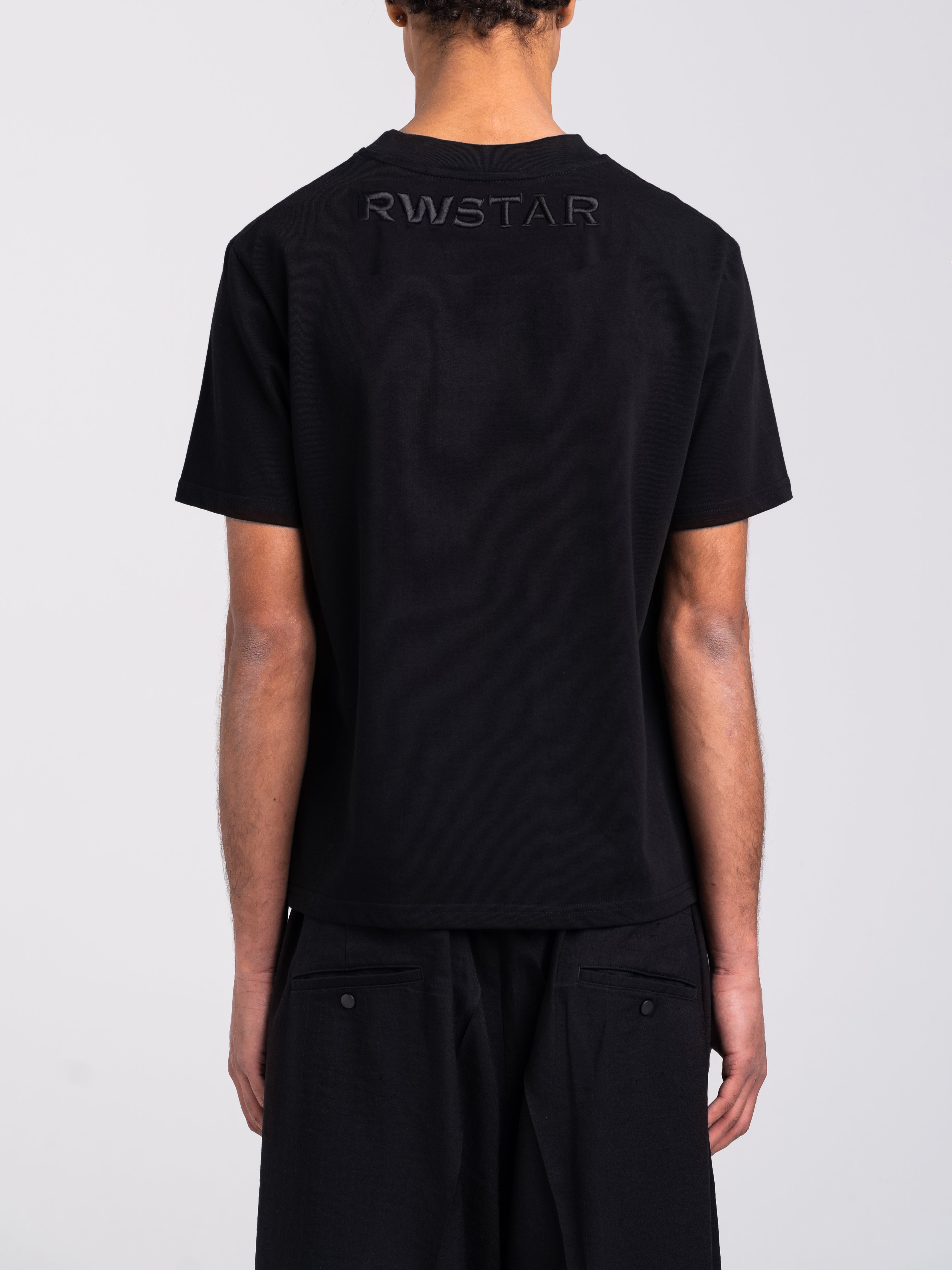 RAWSTAR Antares Cosmic Couture T-Shirt side view – oversized silhouette, luxury streetwear.