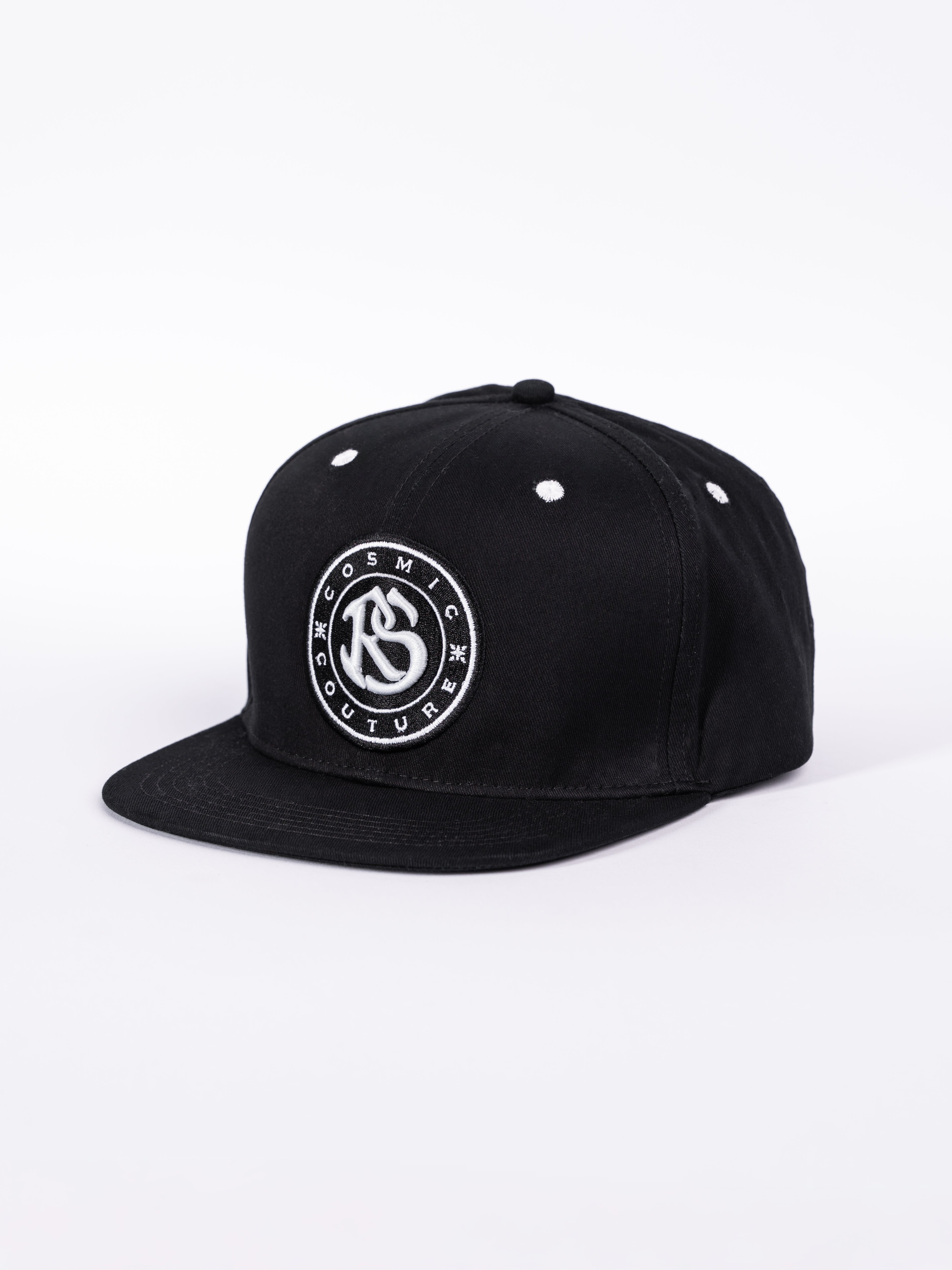 RAWSTAR Solaris Trucker Hat in black – front view with embroidered RS logo, premium craftsmanship.