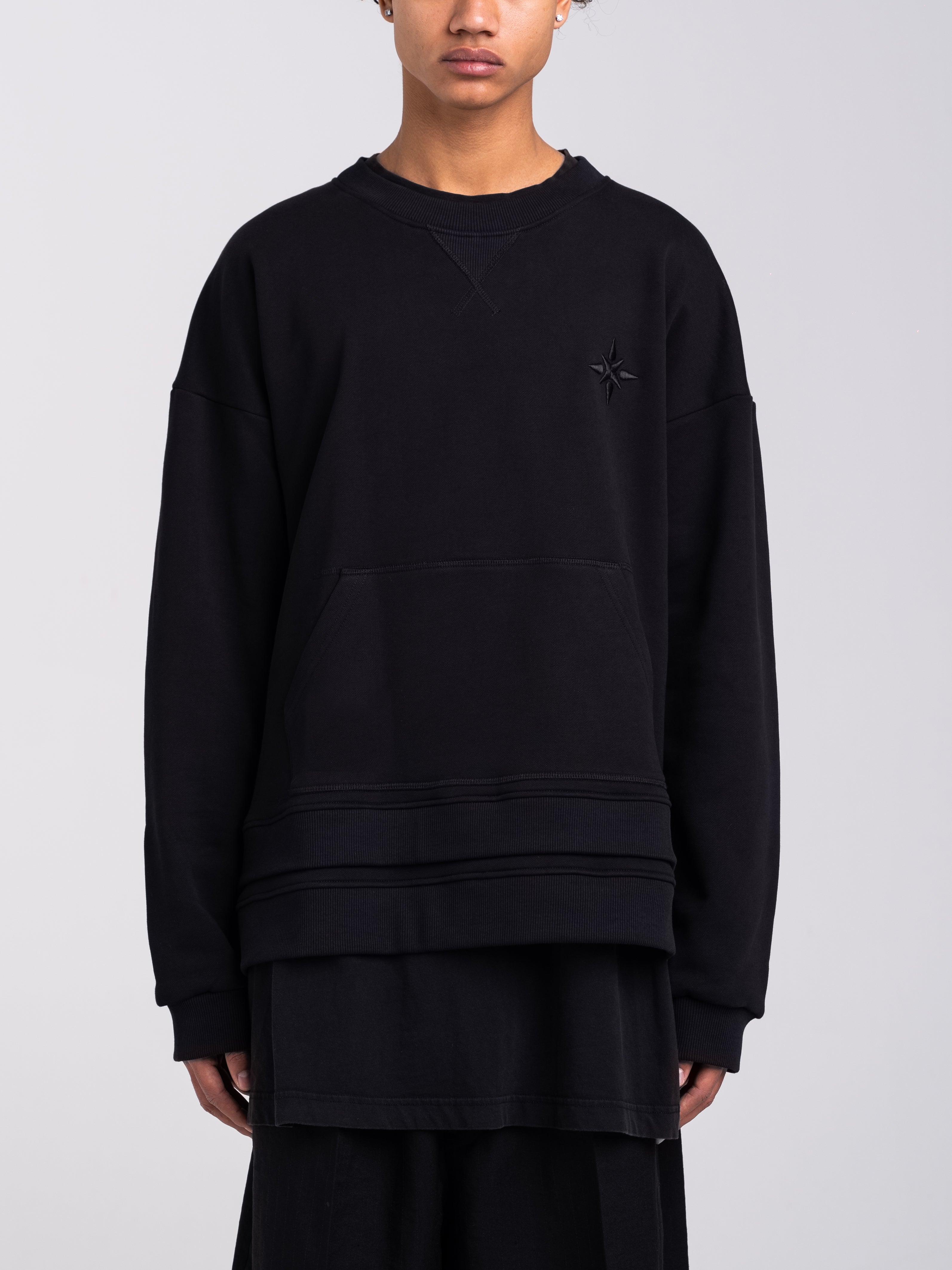 RAWSTAR Vega Star Sweatshirt in black – luxury streetwear made in Italy, limited edition oversized fit.