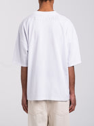 RAWSTAR Antares Astra Stellar T-Shirt in black – side view of model wearing the tee, luxury streetwear made in Italy.