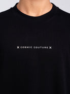 RAWSTAR Antares Cosmic Couture T-Shirt close-up of “Cosmic Couture” print – high-rubber finish, Italian craftsmanship.