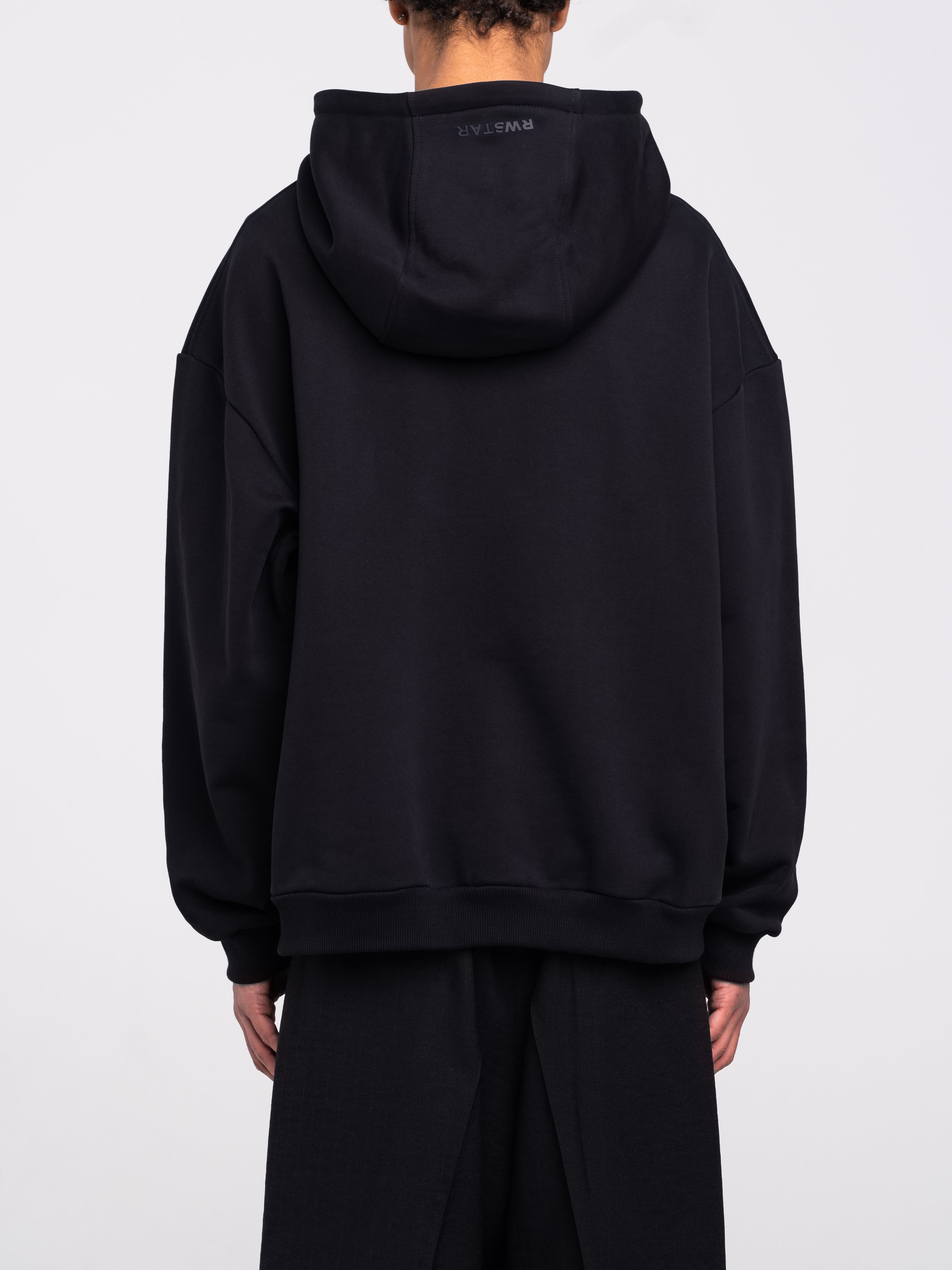 RAWSTAR Sirio Sweatshirt in black – back view showing minimal design and high-quality Italian craftsmanship.