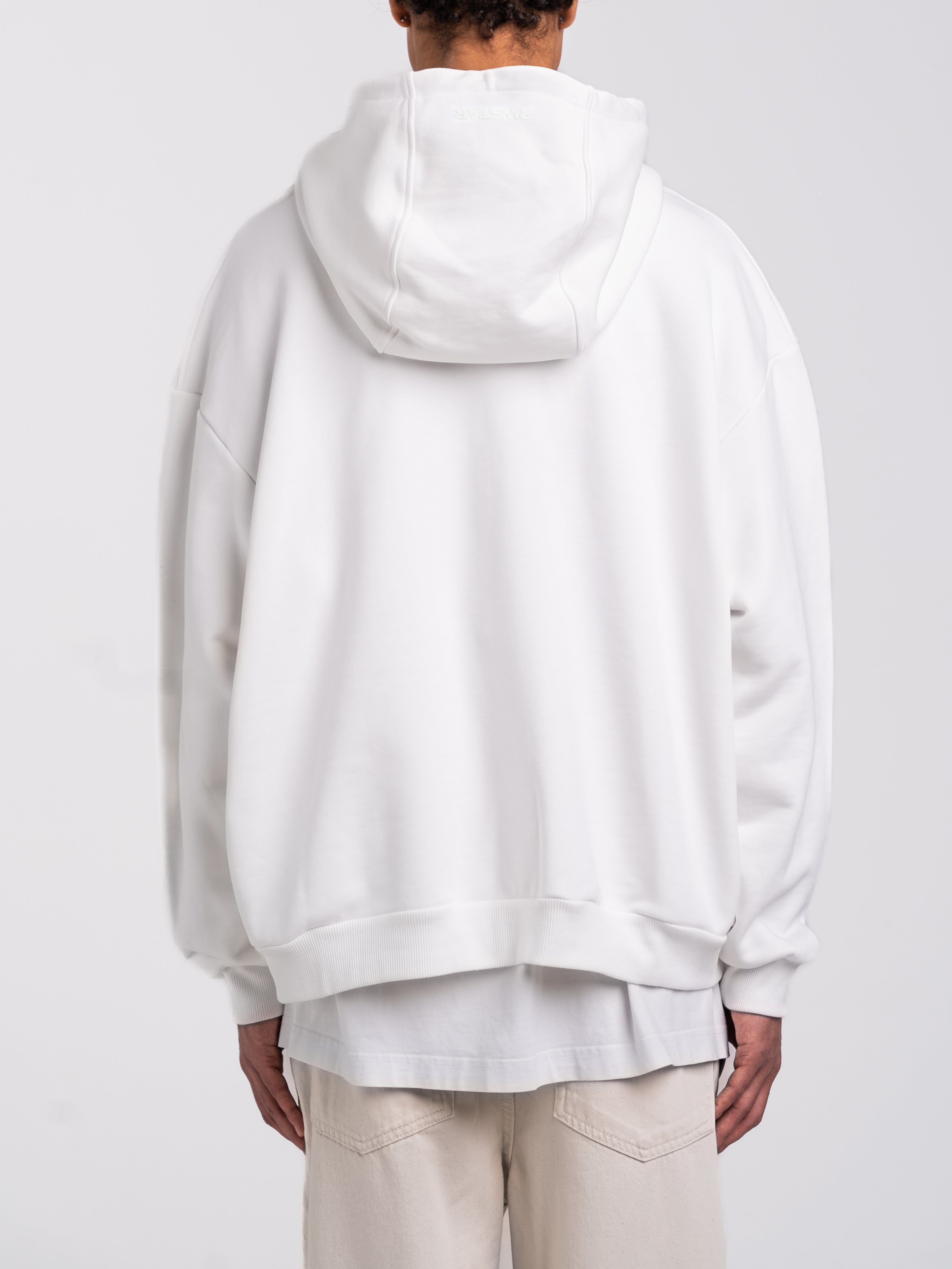 RAWSTAR Sirio Sweatshirt in white – back view showing clean minimal design and Italian quality.