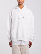 RAWSTAR Sirio Sweatshirt in white – front view of luxury streetwear, made in Italy, limited edition.