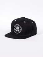 RAWSTAR Solaris Trucker Hat in black – front view with embroidered RS logo, premium craftsmanship.