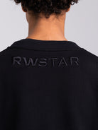 RAWSTAR Vega Star Sweatshirt worn by model – premium luxury streetwear, Made in Italy.